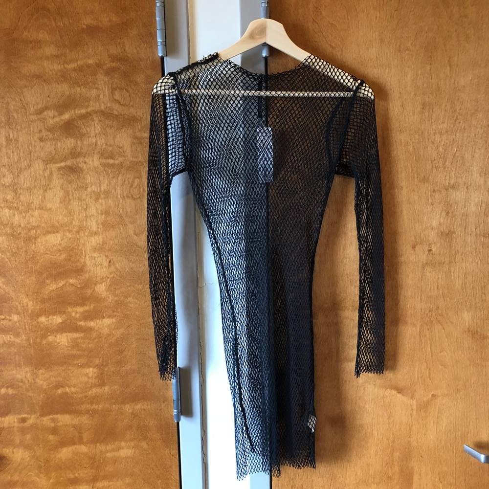 New Tic Toc Sheer Mesh Fishnet Dress